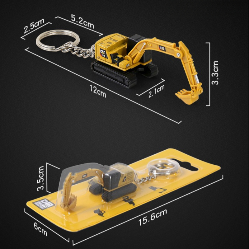 Heavy Equipment Keychain - Mini llavero de ingeniería fundido a