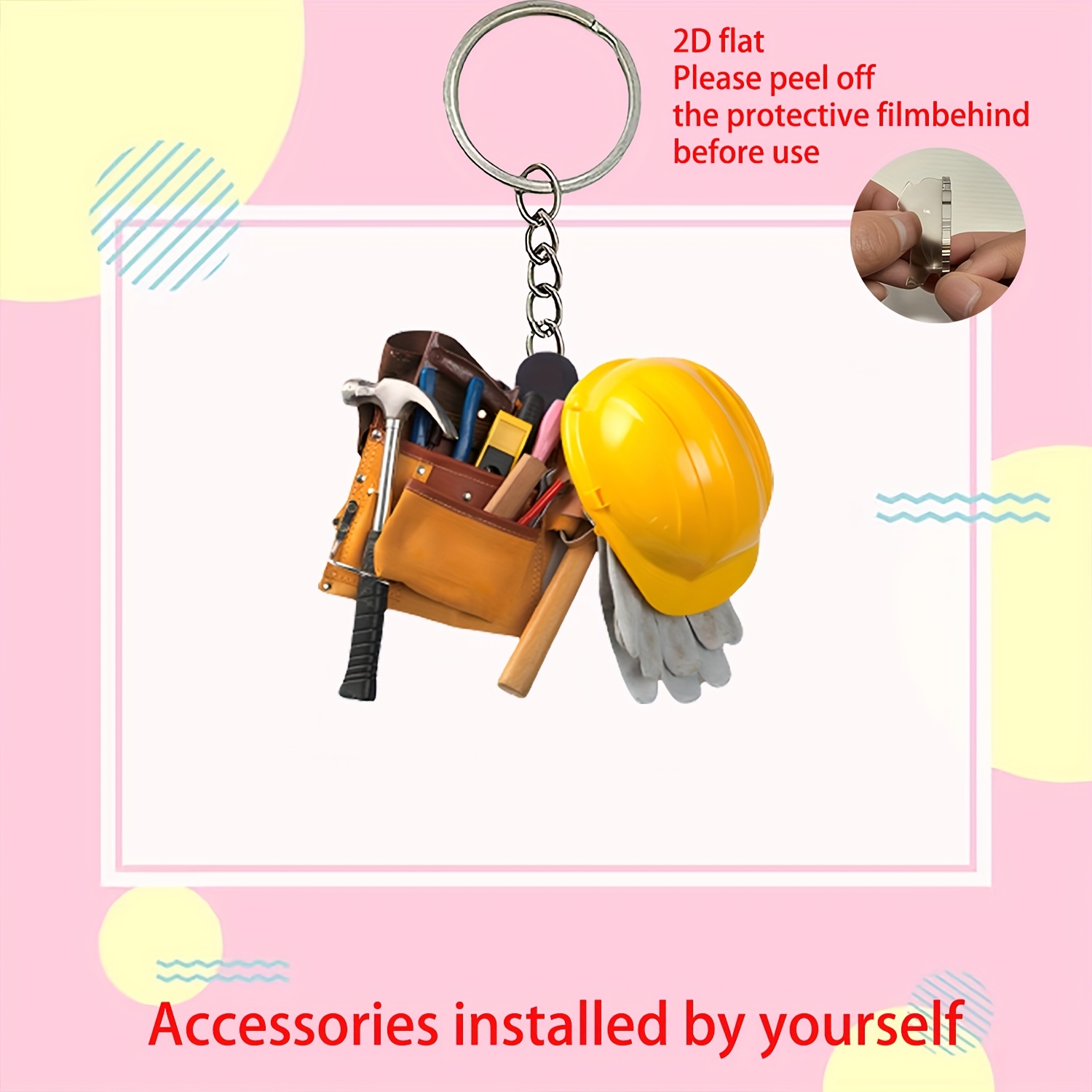 Heavy Equipment Key Ring - Kit de herramientas creativo 2D, llavero
