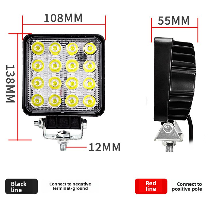 Luz de Trabajo LED de 48W, 16  - Heavy Equipment Work reseña y precio
