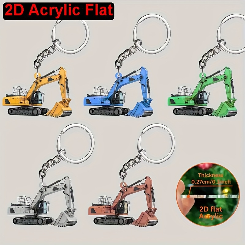Llavero Acrílico Plano 2D Colo - Heavy Equipment Key Ring reseña y precio