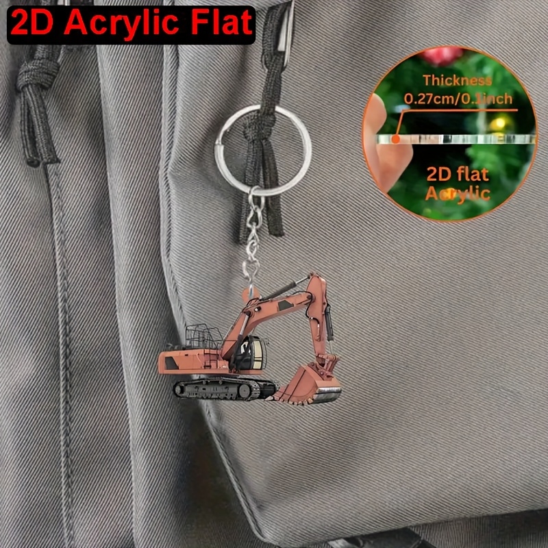 Llavero Acrílico Plano 2D Colo - Heavy Equipment Key Ring reseña y precio