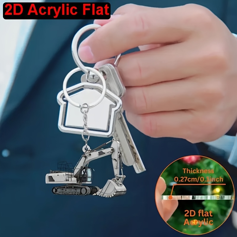 Llavero Acrílico Plano 2D Colo - Heavy Equipment Key Ring reseña y precio