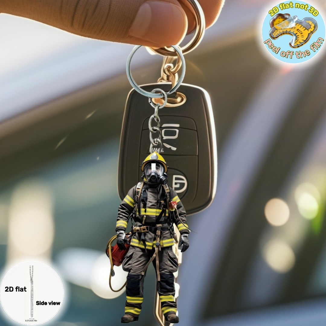 Llavero de bombero 2D, colgant - Heavy Equipment Key Ring reseña y precio